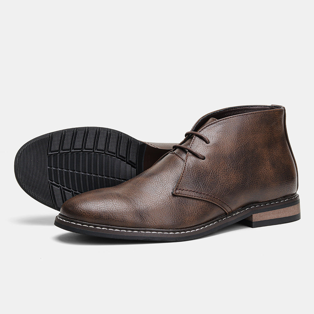 Men's Classic Lace-Up Ankle Boots - Stylish Desert Footwear