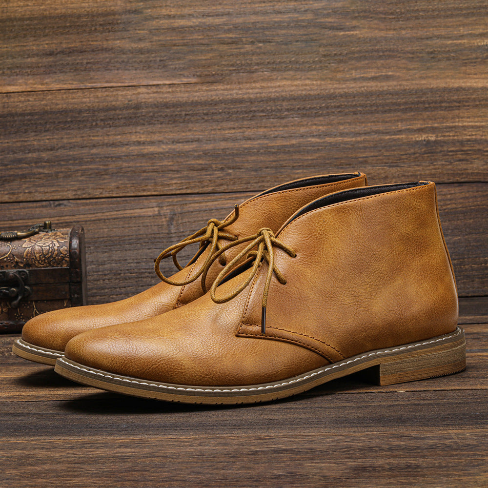Men's Classic Lace-Up Ankle Boots - Stylish Desert Footwear