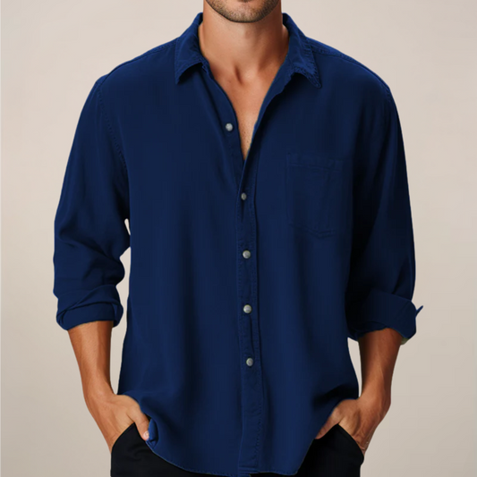Men's Classic Long Sleeve Button-Up Shirt for Any Occasion