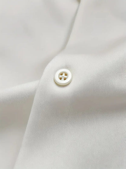 Men's Slim Fit White Dress Shirt for Formal Events