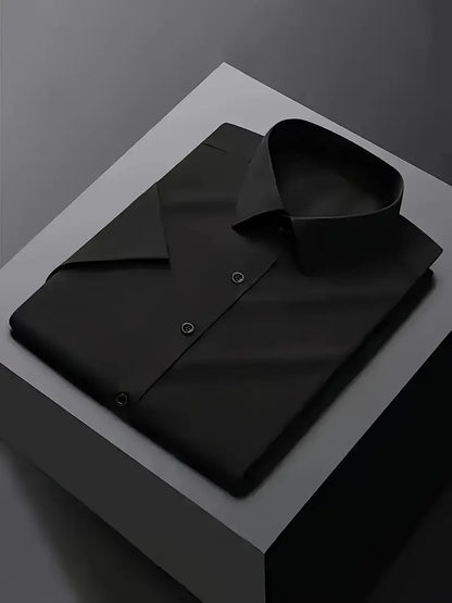 Men's Slim Fit White Dress Shirt for Formal Events