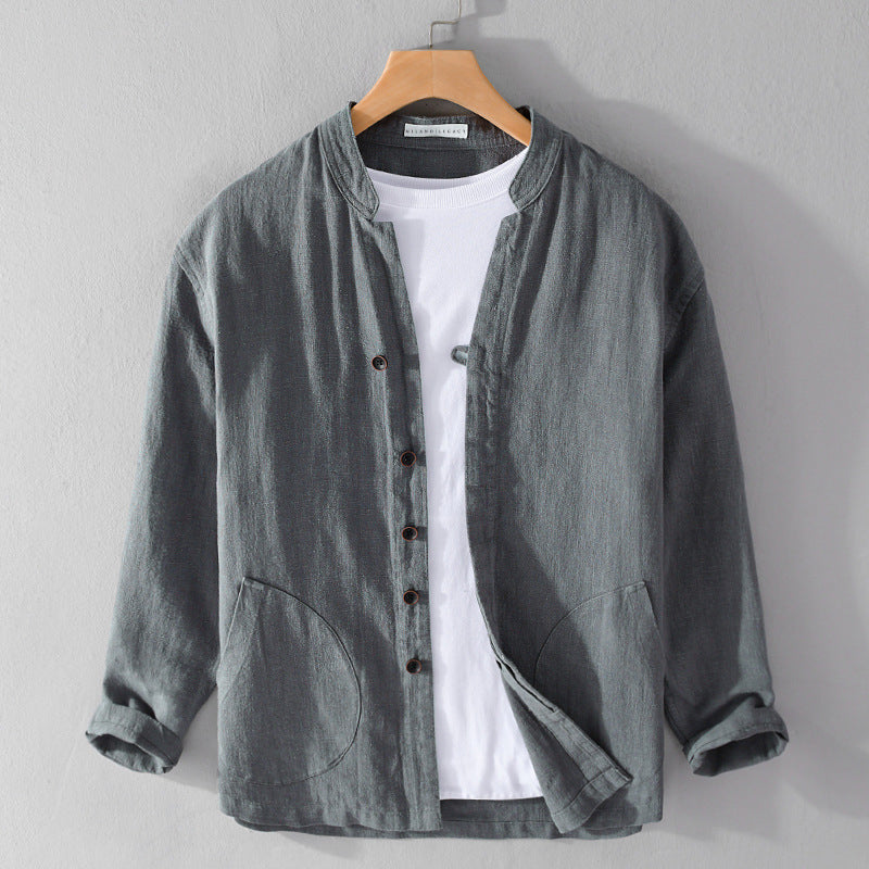Men's Collared Shirt Jacket Clean Fit Spring Layer
