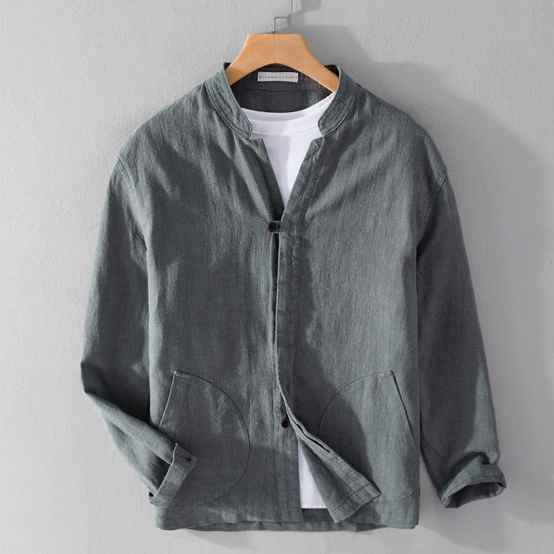 Men's Collared Shirt Jacket Clean Fit Spring Layer