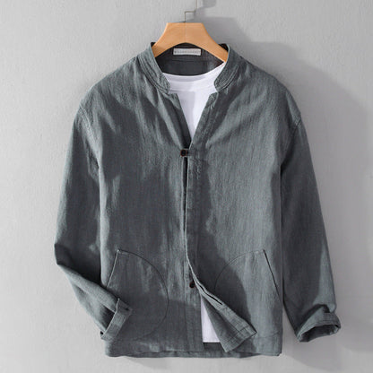 Men's Collared Shirt Jacket Clean Fit Spring Layer