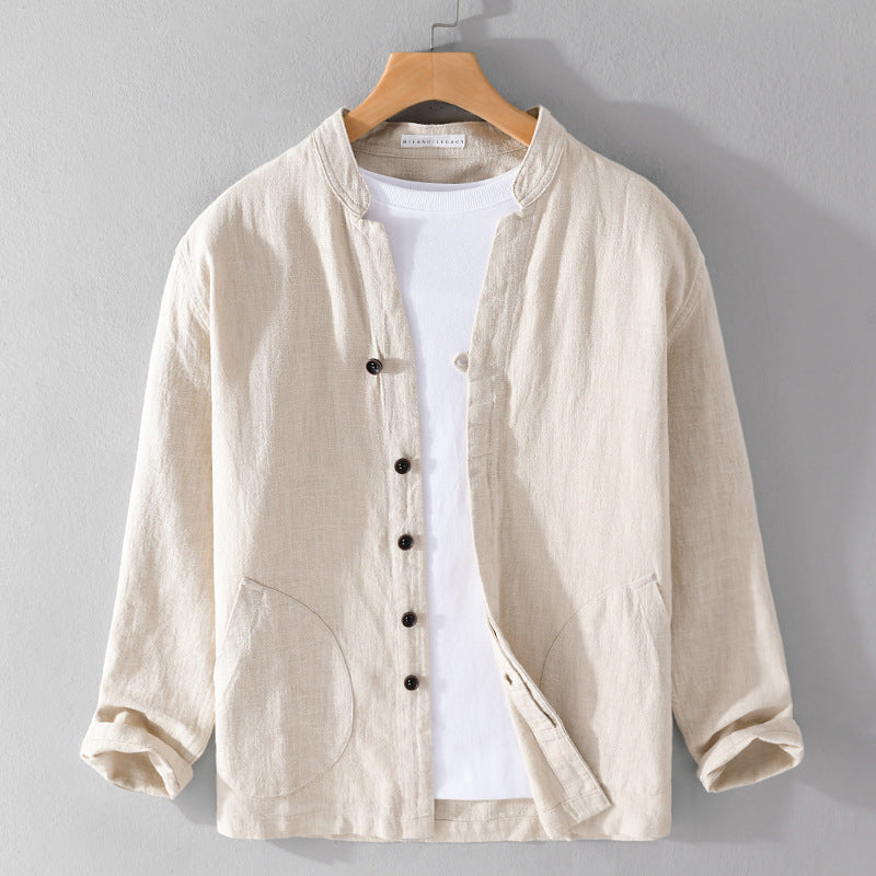 Men's Collared Shirt Jacket Clean Fit Spring Layer
