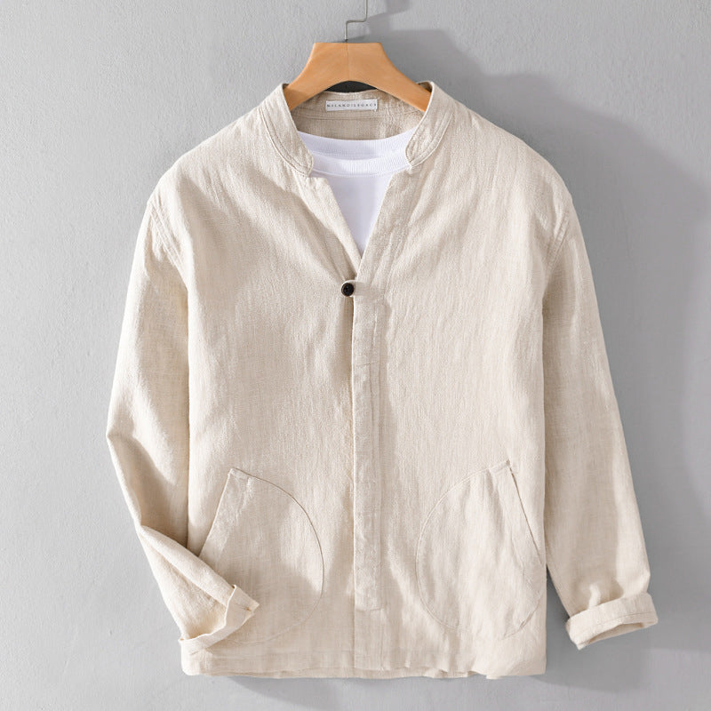 Men's Collared Shirt Jacket Clean Fit Spring Layer