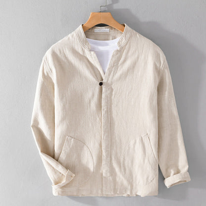 Men's Collared Shirt Jacket Clean Fit Spring Layer