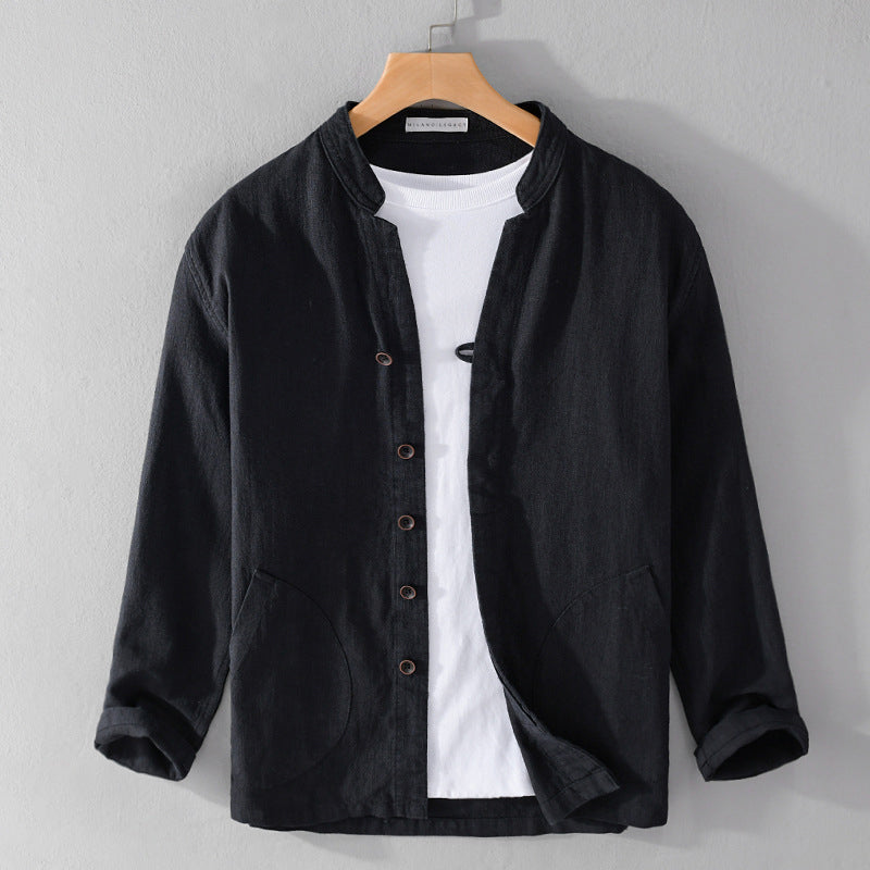 Men's Collared Shirt Jacket Clean Fit Spring Layer