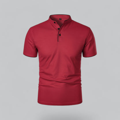Men’s Collarless Polo Shirt – Classic Style for Any Occasion