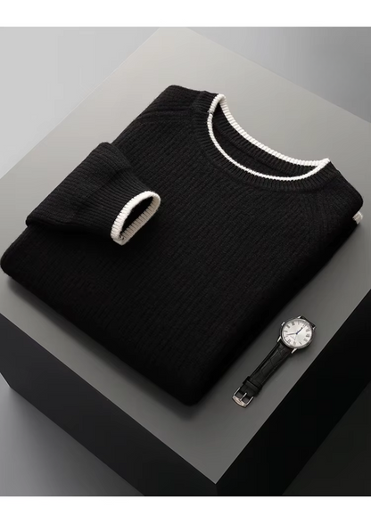 Men's Knitted Crew Neck Sweater for Year-Round Style