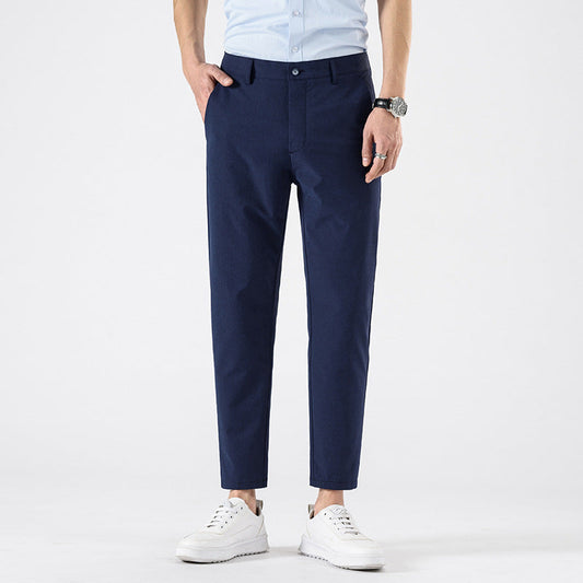 Men's Cropped Trousers - Stylish Smart Casual Pants for Spring & Autumn Wear