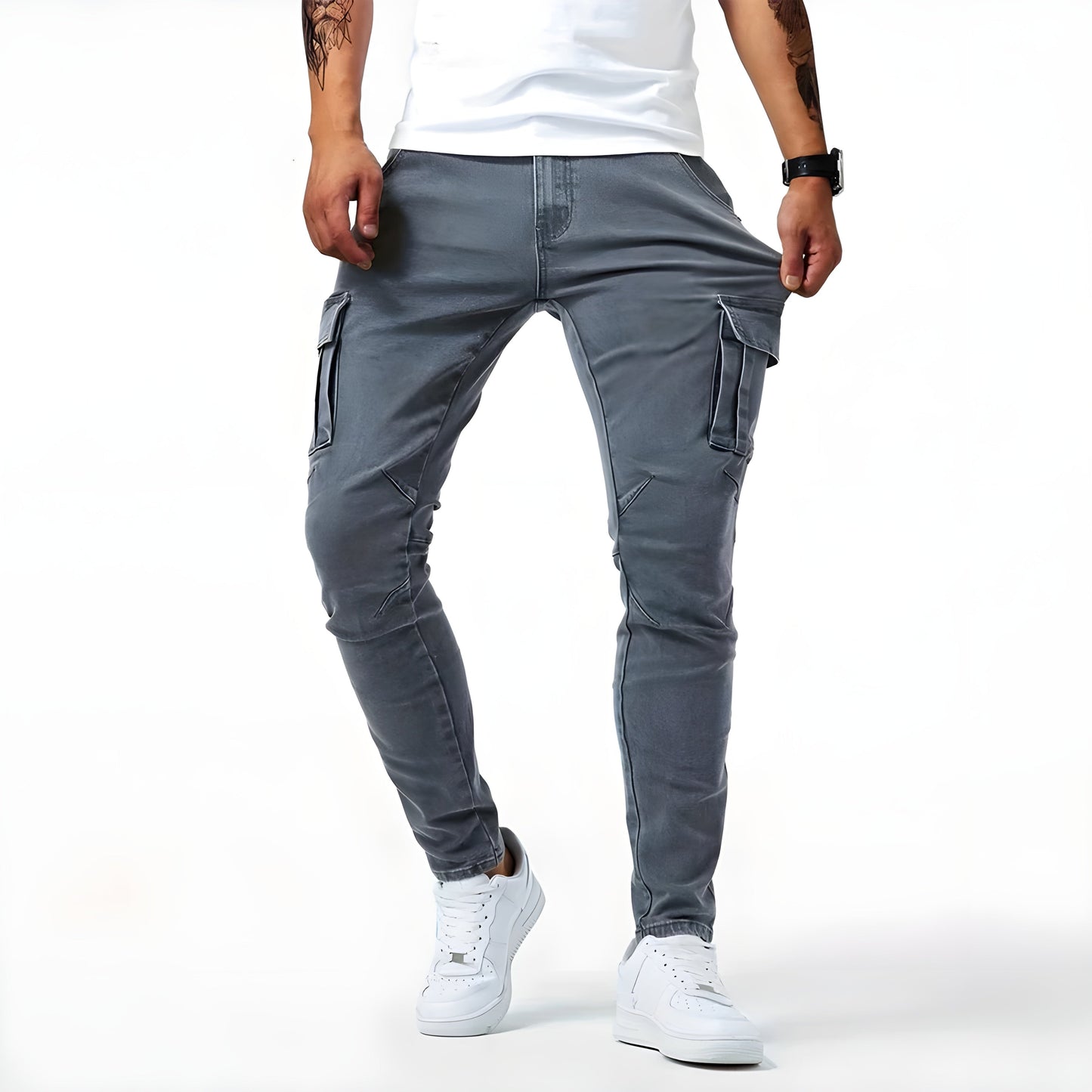 Men's Denim Trousers | Cargo Pocket Design