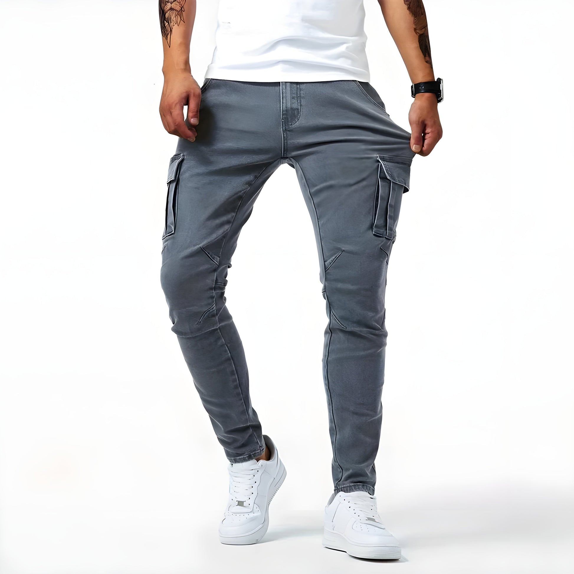 Men's Denim Trousers | Cargo Pocket Design