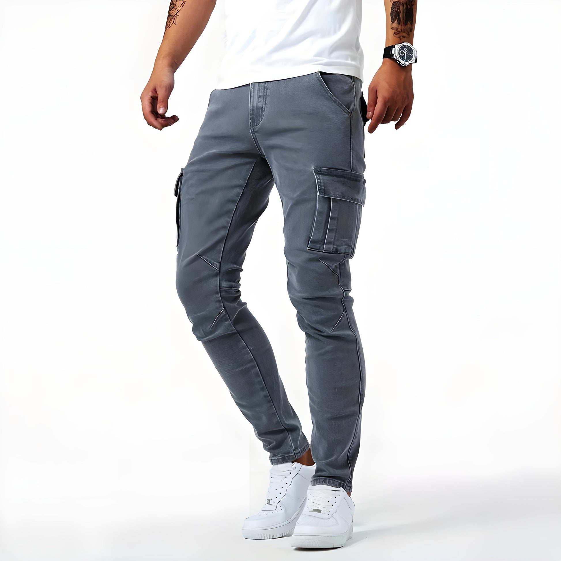 Men's Denim Trousers | Cargo Pocket Design