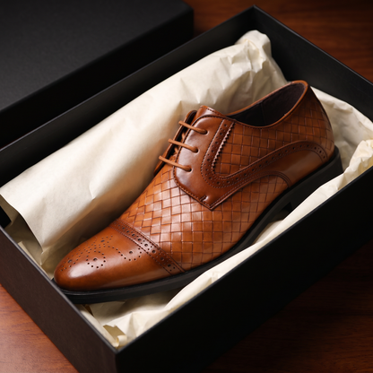Men's Derby Brogue Shoes Cushioned Wingtip Dress Shoes