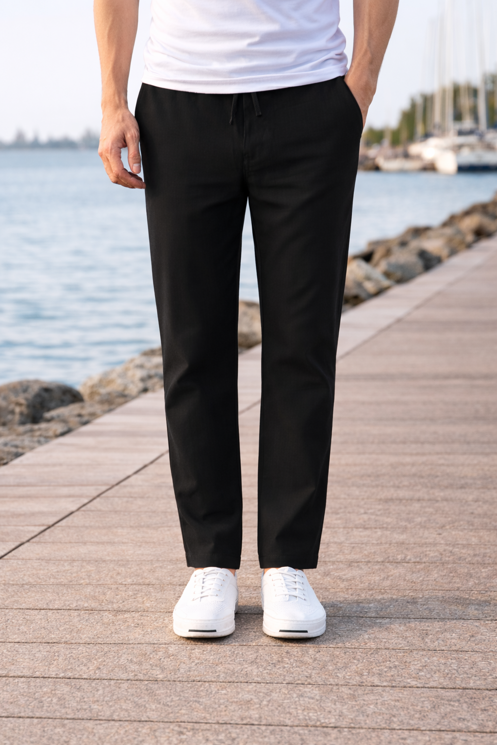 Men's Drawstring Trousers | Straight Leg Fit