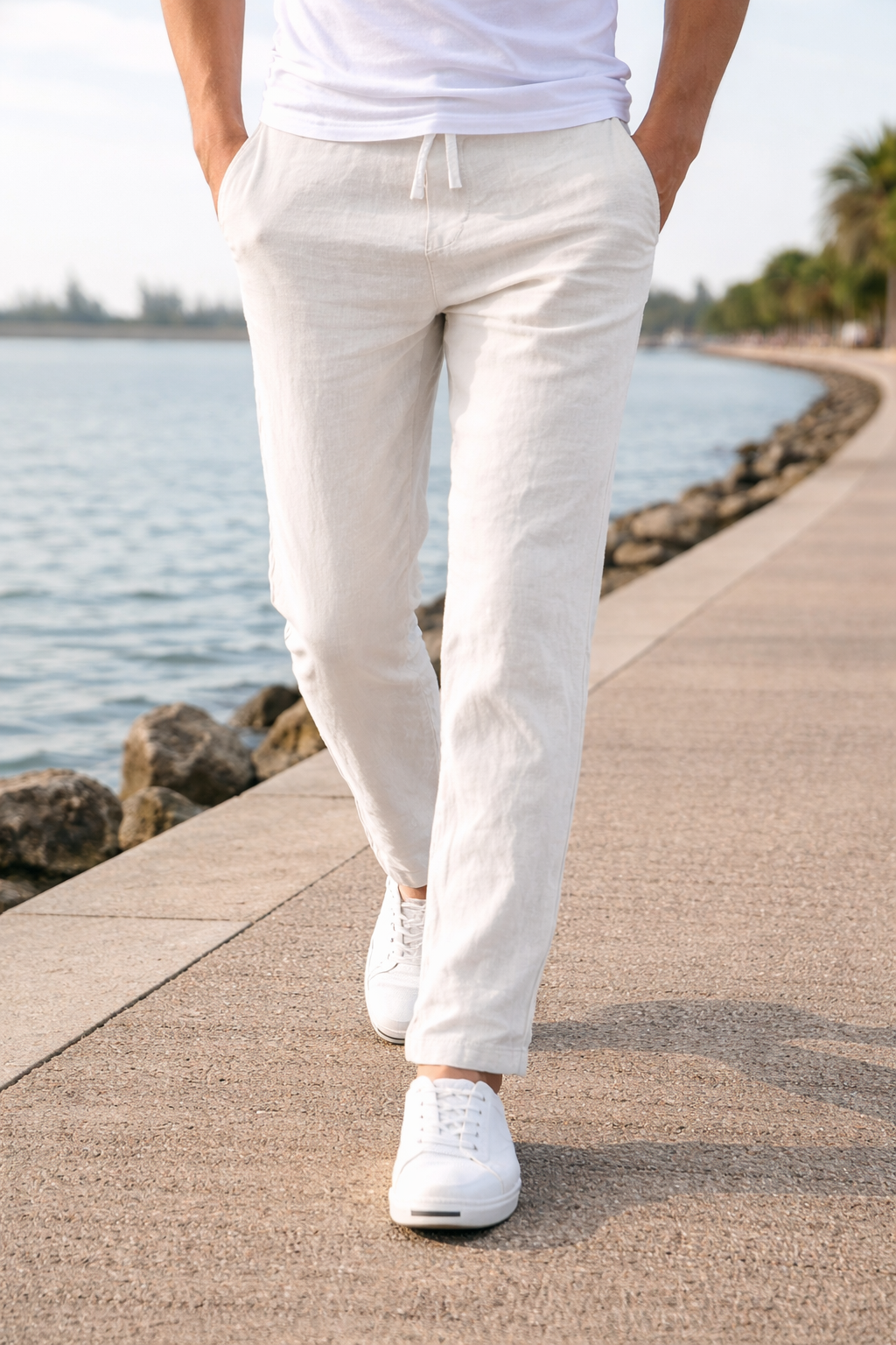 Men's Drawstring Trousers | Straight Leg Fit