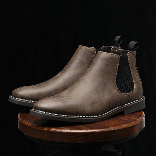 Men's Dress Chelsea Boots with Stylish Elastic Panels for Smart Occasions