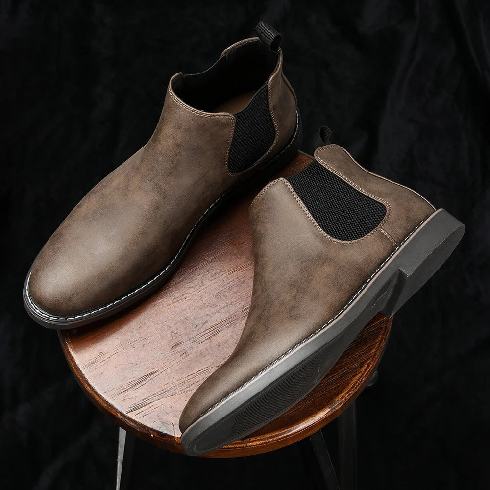 Men's Dress Chelsea Boots with Stylish Elastic Panels for Smart Occasions