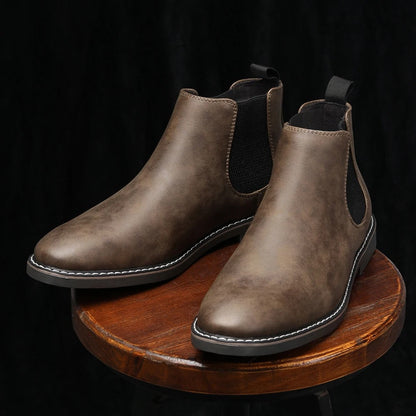 Men's Dress Chelsea Boots with Stylish Elastic Panels for Smart Occasions