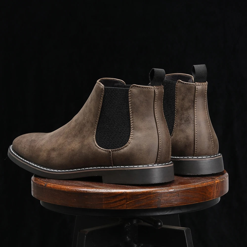 Men's Dress Chelsea Boots with Stylish Elastic Panels for Smart Occasions