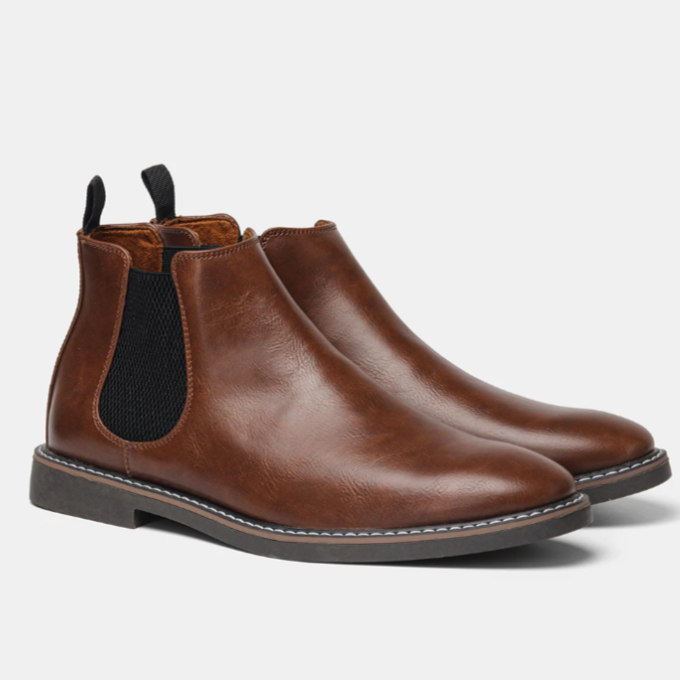 Men's Dress Chelsea Boots with Stylish Elastic Panels for Smart Occasions