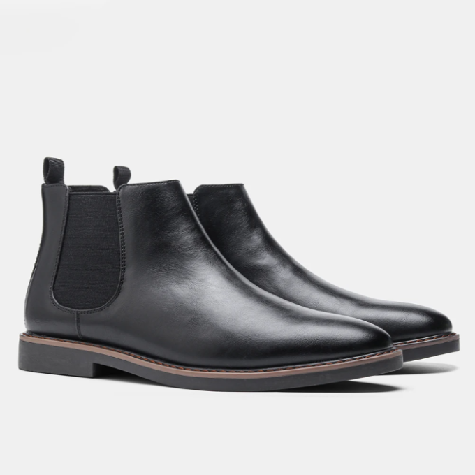 Men's Dress Chelsea Boots with Stylish Elastic Panels for Smart Occasions