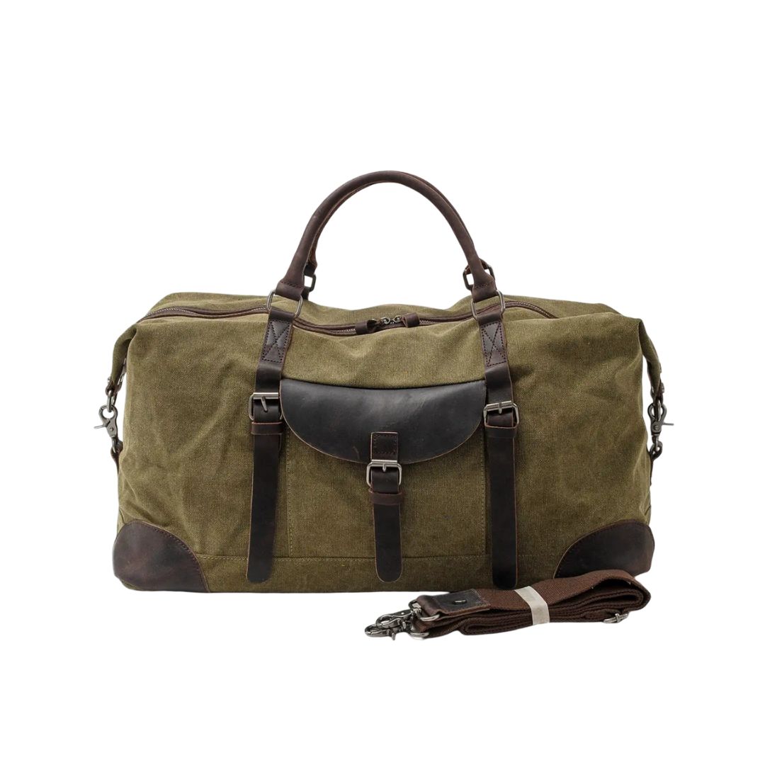 Men's Duffle Bag Contrasting Trim Travel Holdall Buckle Pocket 2