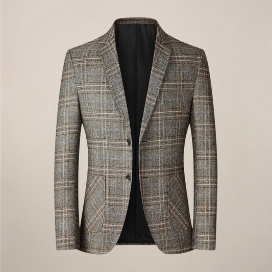 Men’s Embroidered Slim Fit Blazer – Stylish One-Button Jacket for Formal Events