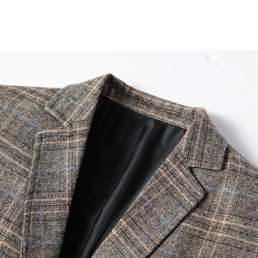Men’s Embroidered Slim Fit Blazer – Stylish One-Button Jacket for Formal Events