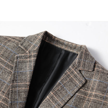 Men’s Embroidered Slim Fit Blazer – Stylish One-Button Jacket for Formal Events
