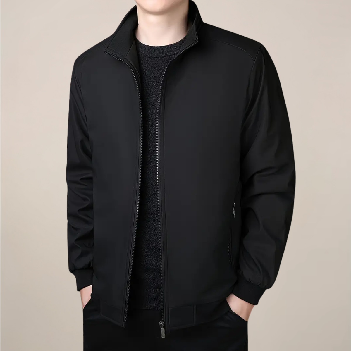 Men's Fleece-Lined Zip-Up Jacket for Winter and Everyday Style