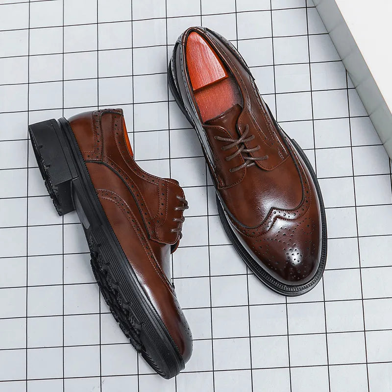 Men’s Formal Dress Shoes – Brock Cut – Rounded Toe for Business and Events