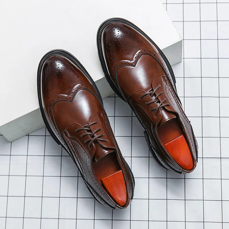 Men’s Formal Dress Shoes – Brock Cut – Rounded Toe for Business and Events