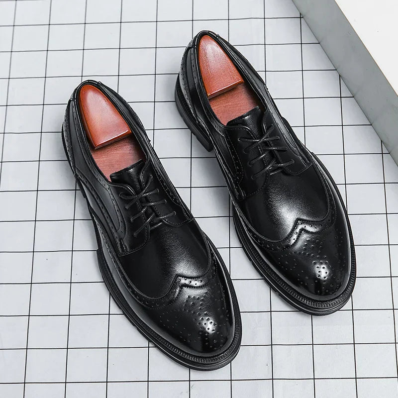 Men’s Formal Dress Shoes – Brock Cut – Rounded Toe for Business and Events