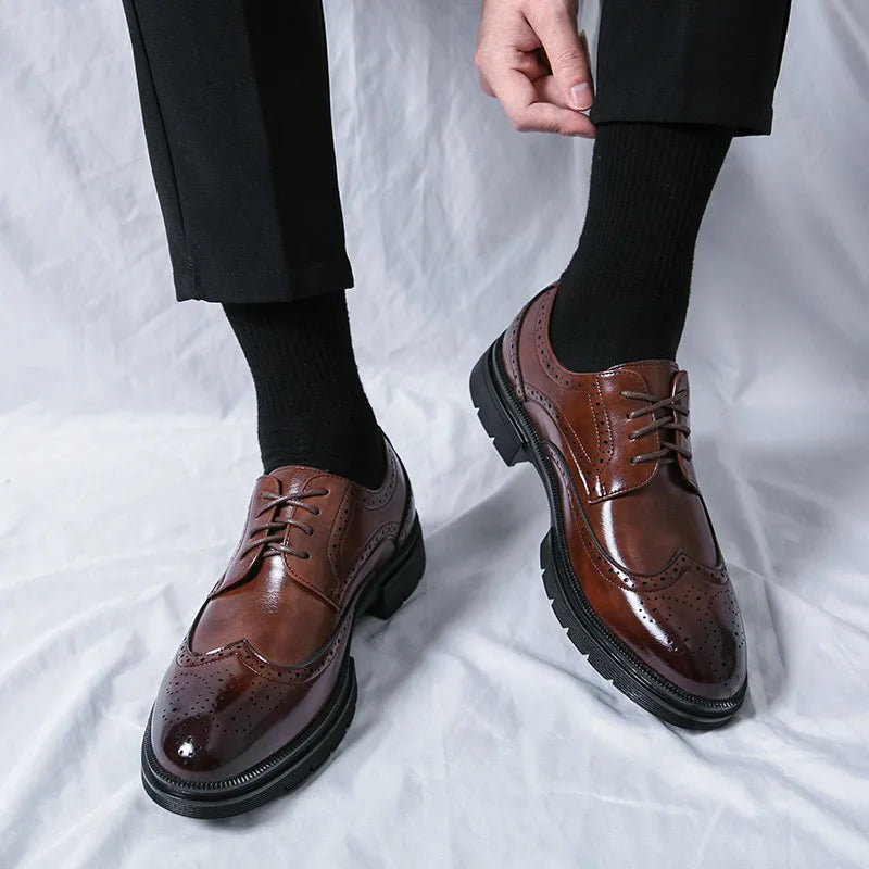 Men’s Formal Dress Shoes – Brock Cut – Rounded Toe for Business and Events