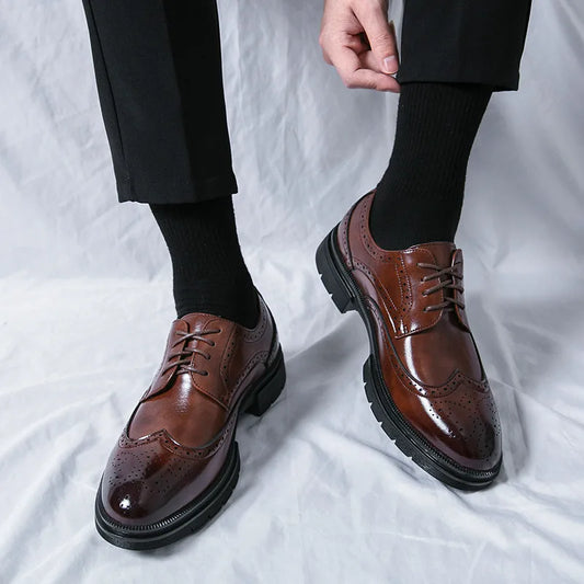 Men’s Formal Dress Shoes – Brock Cut – Rounded Toe for Business and Events