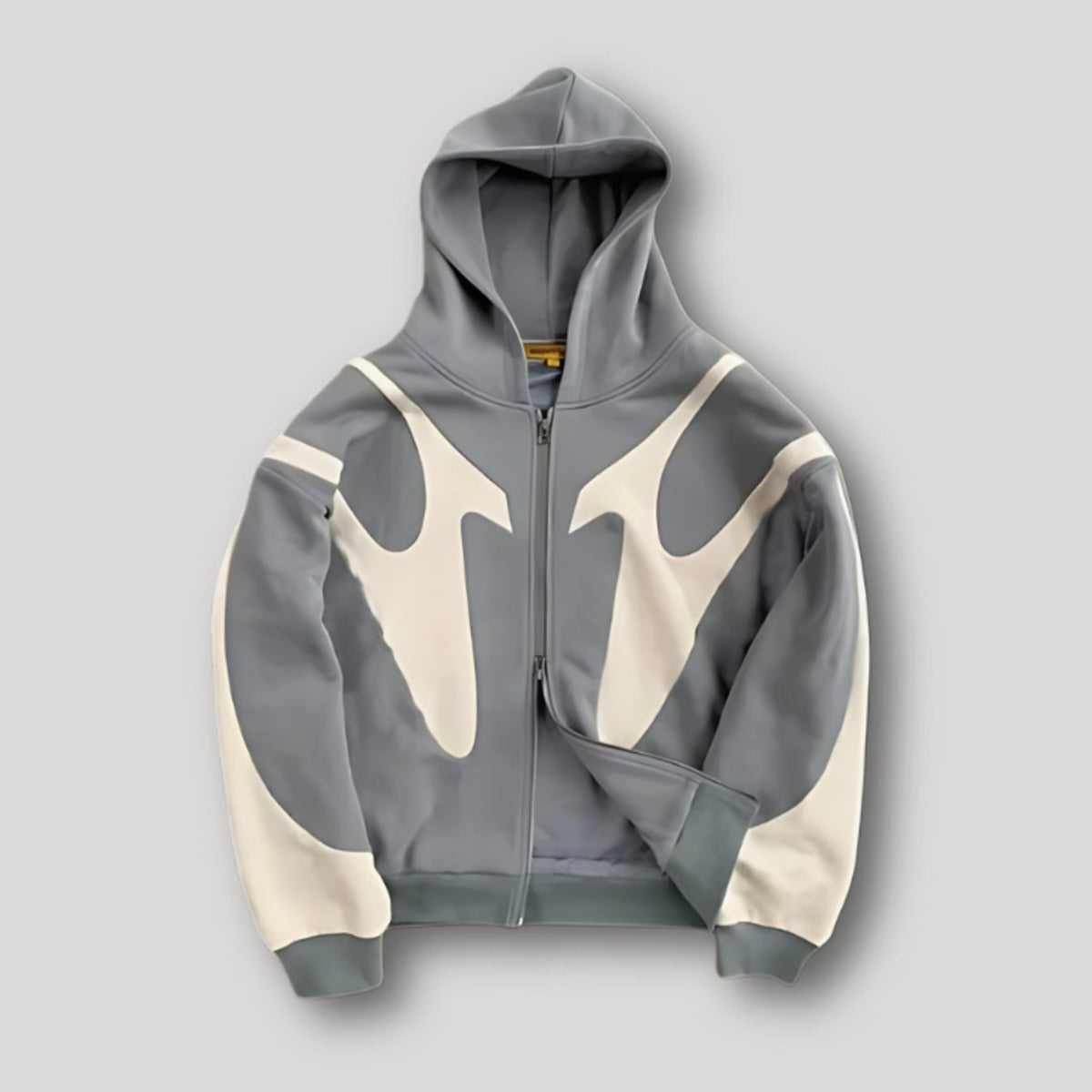 Men's Full-Zip Graphic Hoodie | Bold Contrast-Panel Design