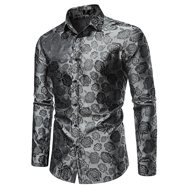 Men's Glossy Long Sleeve Shirt for Events