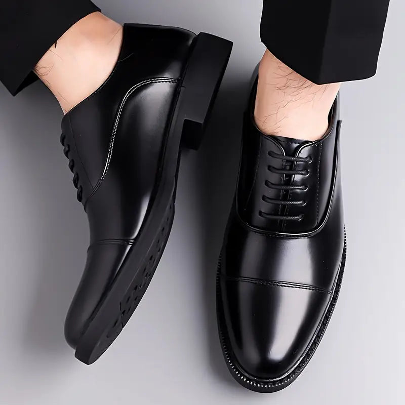 Men's Glossy Oxfords – Stylish Lace-Up Dress Shoes for Work