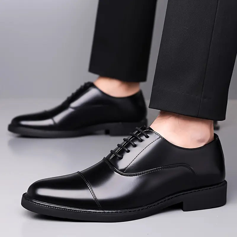 Men's Glossy Oxfords – Stylish Lace-Up Dress Shoes for Work