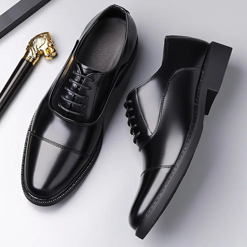 Men's Glossy Oxfords – Stylish Lace-Up Dress Shoes for Work