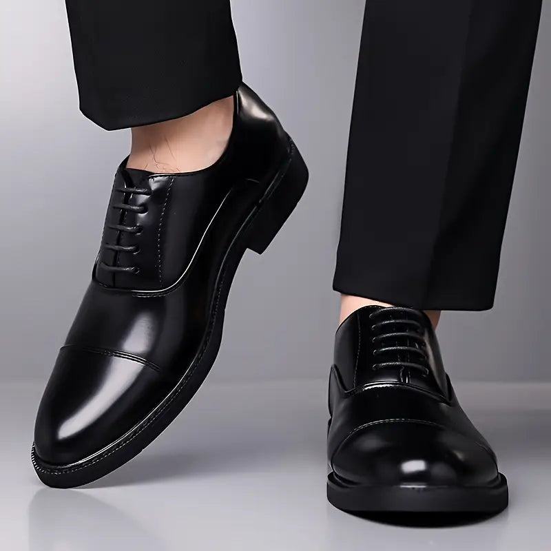Men's Glossy Oxfords – Stylish Lace-Up Dress Shoes for Work
