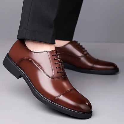 Men's Glossy Oxfords – Stylish Lace-Up Dress Shoes for Work