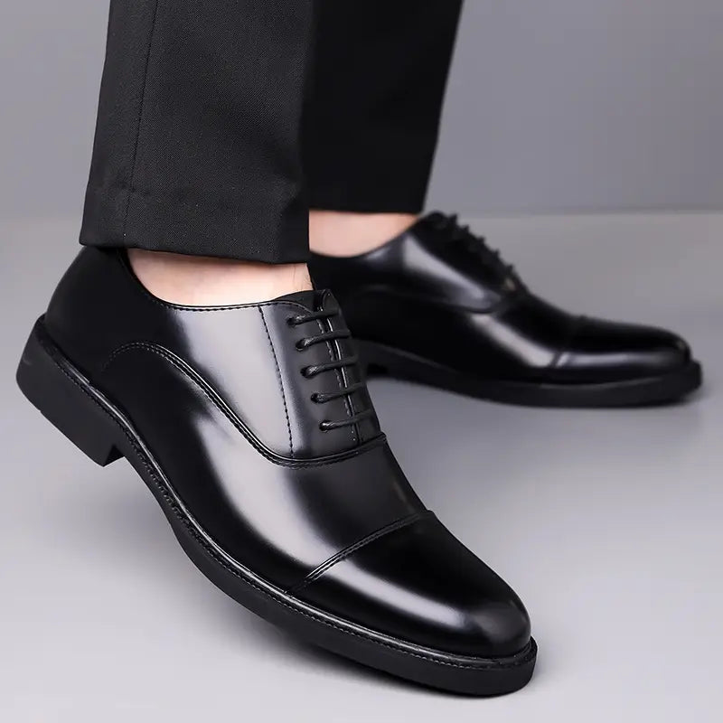 Men's Glossy Oxfords – Stylish Lace-Up Dress Shoes for Work