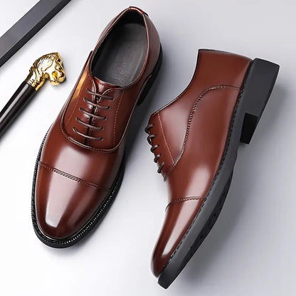 Men's Glossy Oxfords – Stylish Lace-Up Dress Shoes for Work