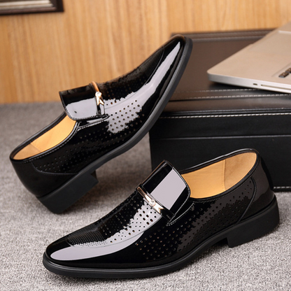 Men's Glossy Slip-On Dress Shoes for Formal Occasions