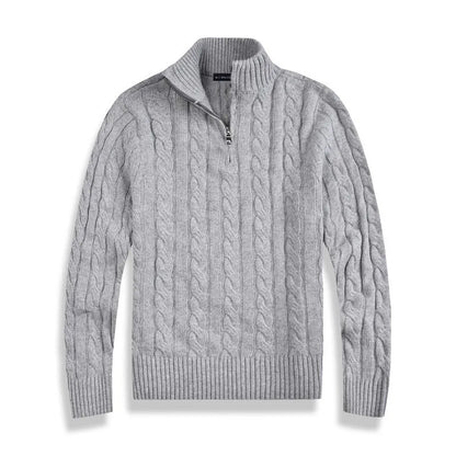 Men's Half Zip Cable Knit Sweater – Cozy Winter Essential