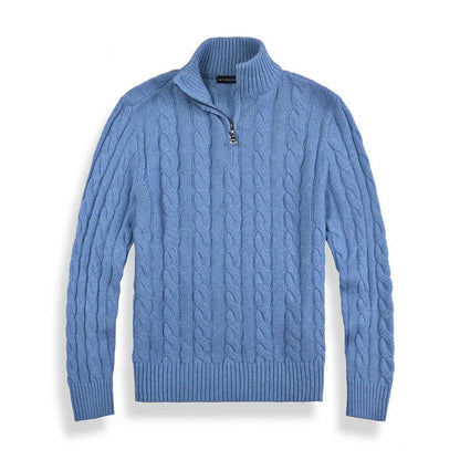 Men's Half Zip Cable Knit Sweater – Cozy Winter Essential