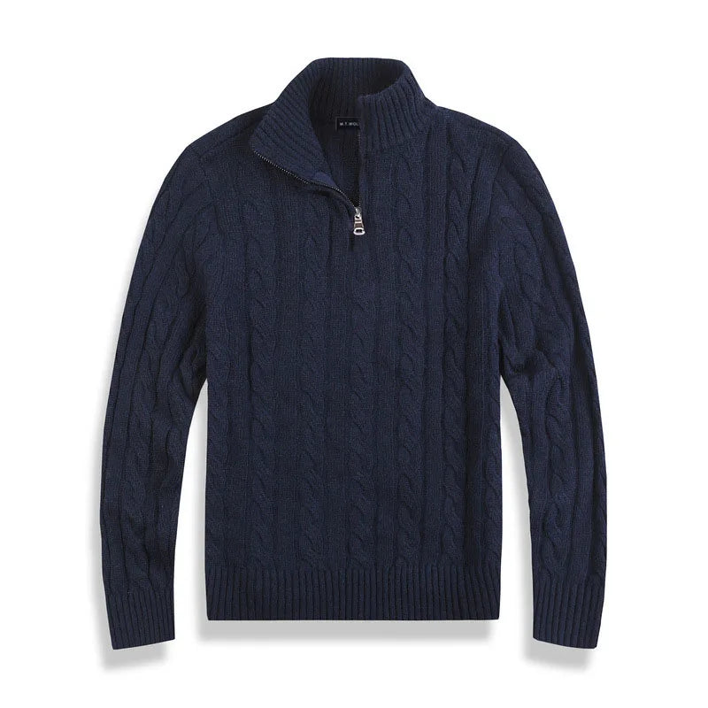 Men's Half Zip Cable Knit Sweater – Cozy Winter Essential